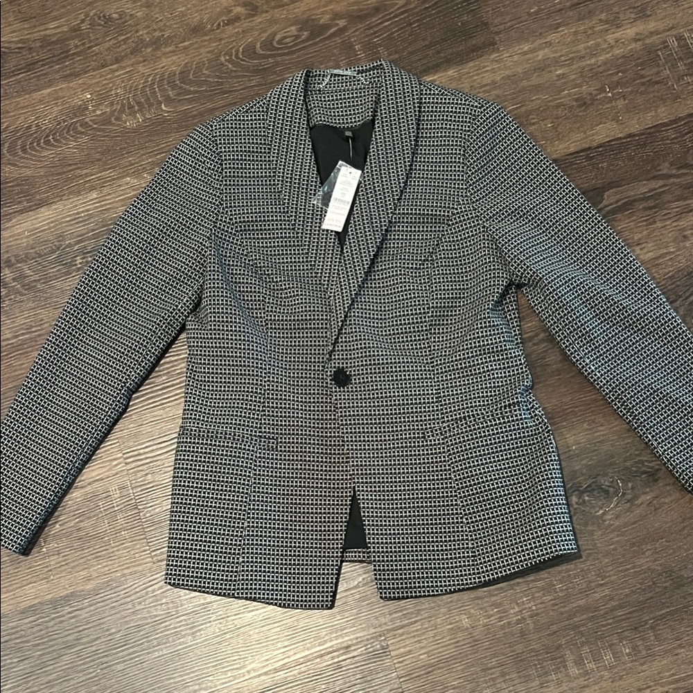 White House Black Market Black and White Blazer